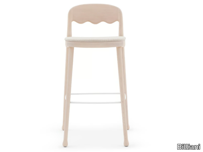 FRISÉE 255 - Ash stool with integrated cushion _ Billiani