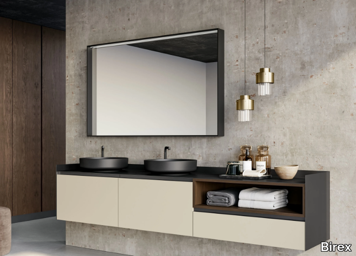 GOLA UP COMP. 2 - Wall-mounted double vanity unit with drawers _ Birex