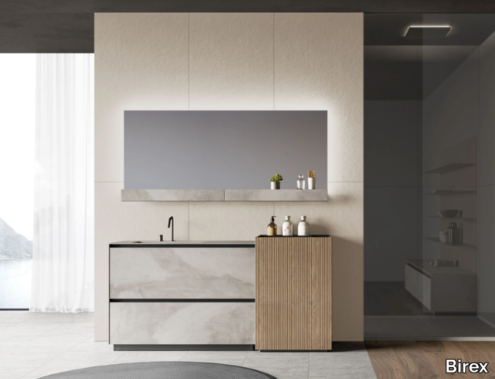 FACTO COMP. 3 - Floor-standing vanity unit with mirror _ Birex