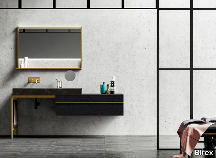 SIDÉRO COMP. 3 - Wall-mounted single vanity unit with drawers _ Birex