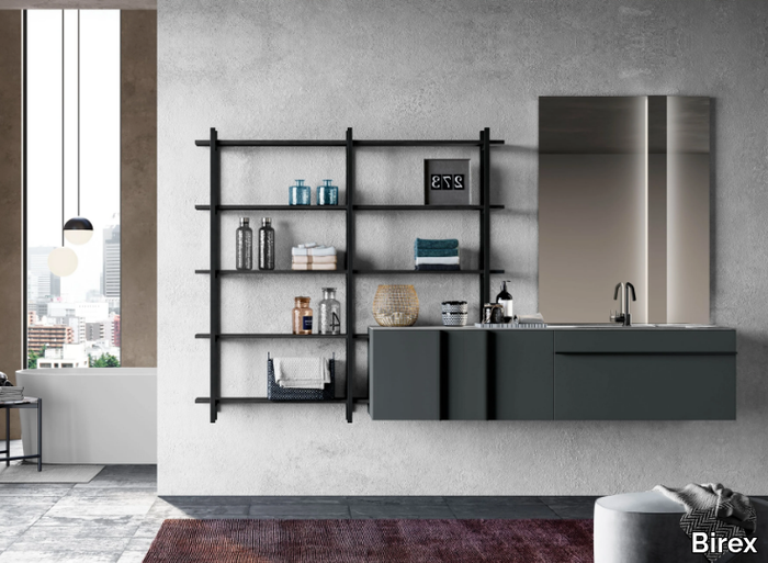 SIDÉRO COMP. 7 - Wall-mounted single vanity unit with drawers _ Birex