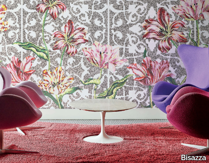 TULIPS GREY - Glass mosaic _ Bisazza