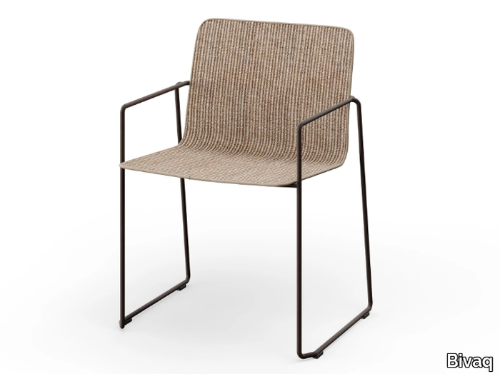 SAL - Stackable garden chair with armrests _ Bivaq