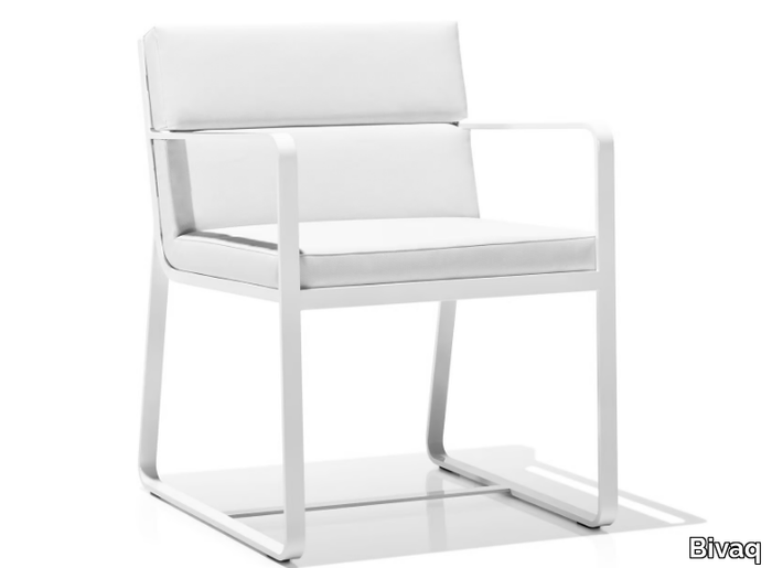 SIT - Sled base upholstered chair with armrests _ Bivaq