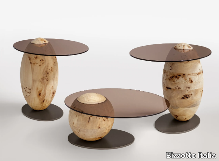 PLUFF - Wood and glass coffee table _ Bizzotto Italia