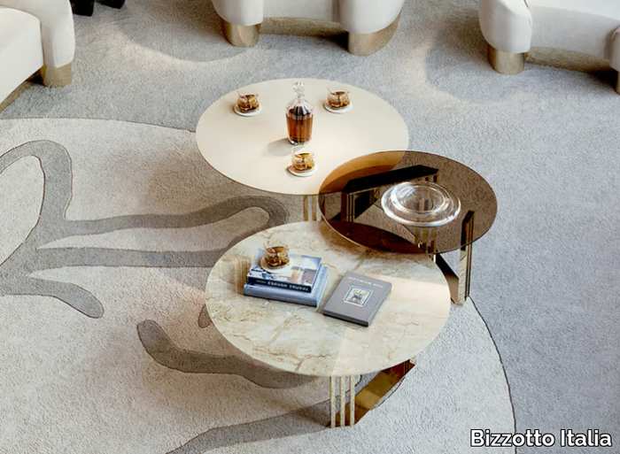 SYMPHONY - INFINITY - Round marble coffee table for living room _ Bizzotto Italia