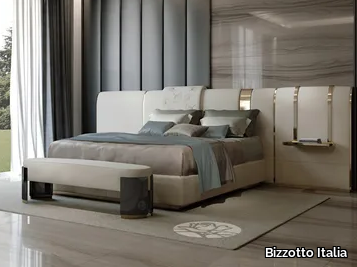 GINKO - Double bed with upholstered headboard _ Bizzotto Italia