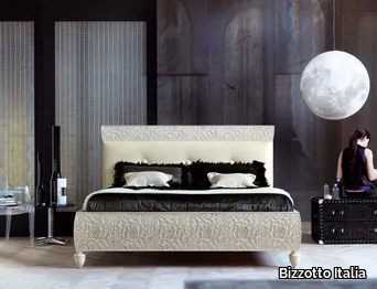 REBECCA - Double bed with upholstered headboard _ Bizzotto Italia