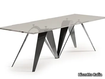 REVERSE - Rectangular crystal table _ Bizzotto Italia