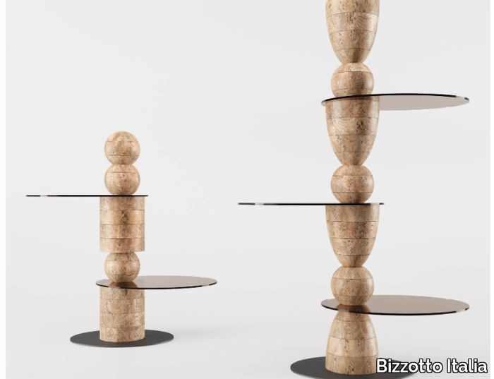 PLUFF - Wood and glass totem _ Bizzotto Italia