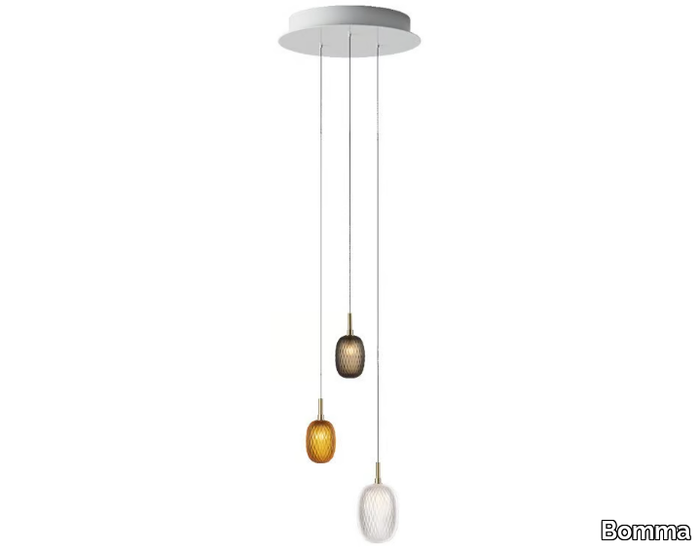 METAMORPHOSIS 3 - LED handmade blown glass pendant lamp _ Bomma