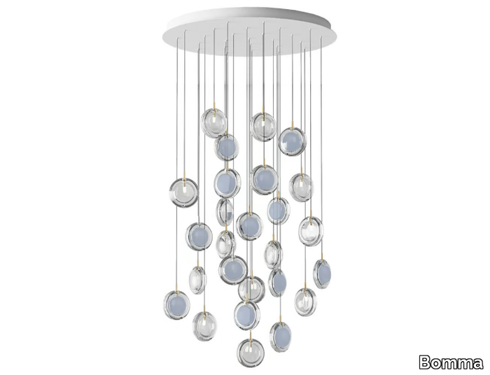 LENS 26 ROUND - LED dimmable blown glass pendant lamp _ Bomma