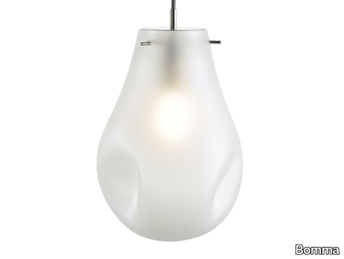 SOAP FROSTED - LED sandblasted glass pendant lamp _ Bomma