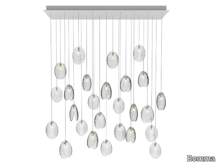 MUSSELS RECTANGULAR 26 - LED crystal pendant lamp _ Bomma