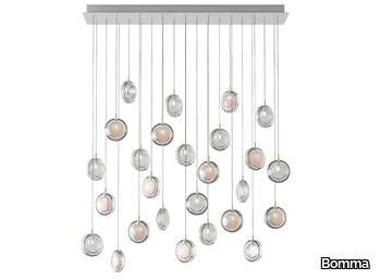 LENS 26 RECTANGULAR - LED dimmable blown glass pendant lamp _ Bomma