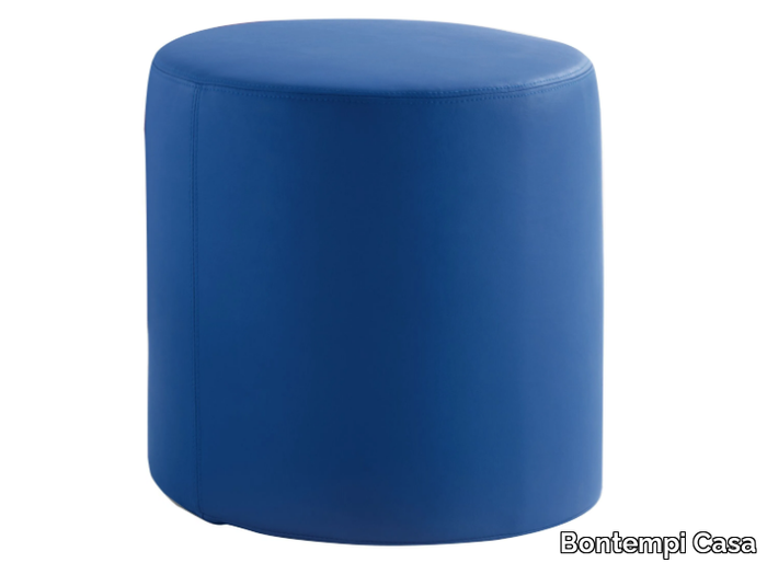 BADU - Round leather pouf _ Bontempi Casa