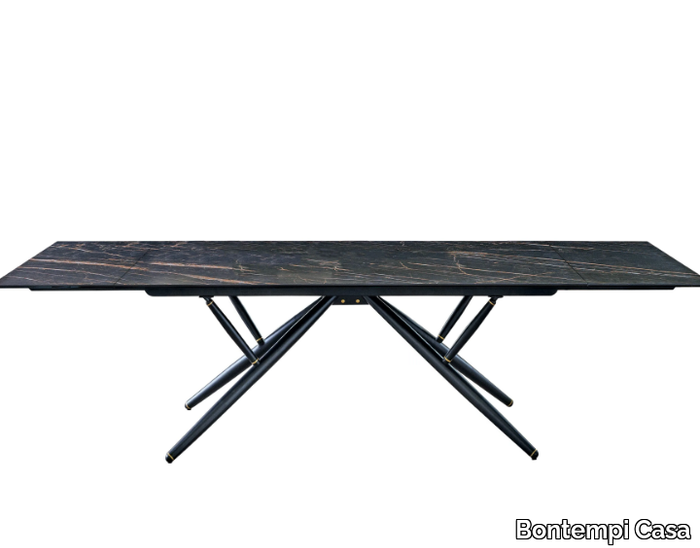 BRIDGE - Extending steel and SuperMarble dining table _ Bontempi Casa