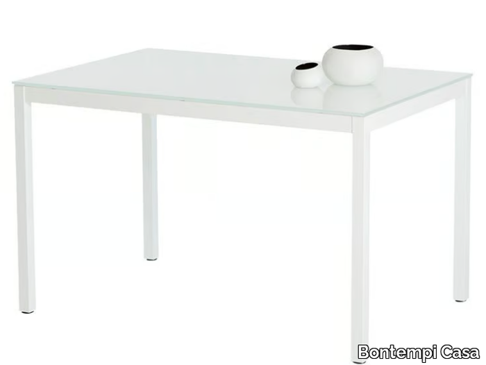 DIESIS - Crystal and steel dining table _ Bontempi Casa