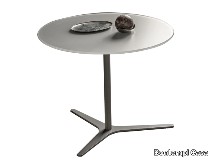 ELICA - Round crystal and steel coffee table _ Bontempi Casa