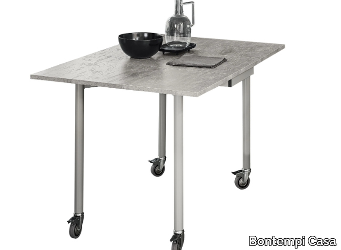 FLASH - Extending melamine table with castors _ Bontempi Casa