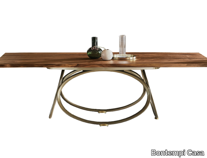 LOUIS - Rectangular steel and wood dining table _ Bontempi Casa