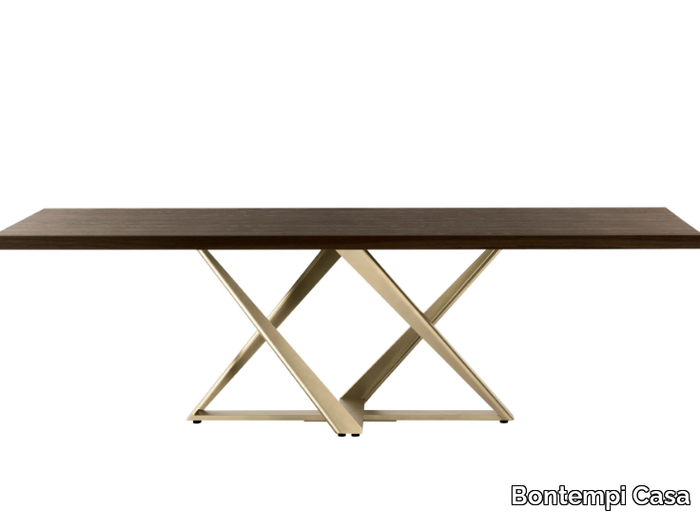 MILLENNIUM - Rectangular steel and wood dining table _ Bontempi Casa