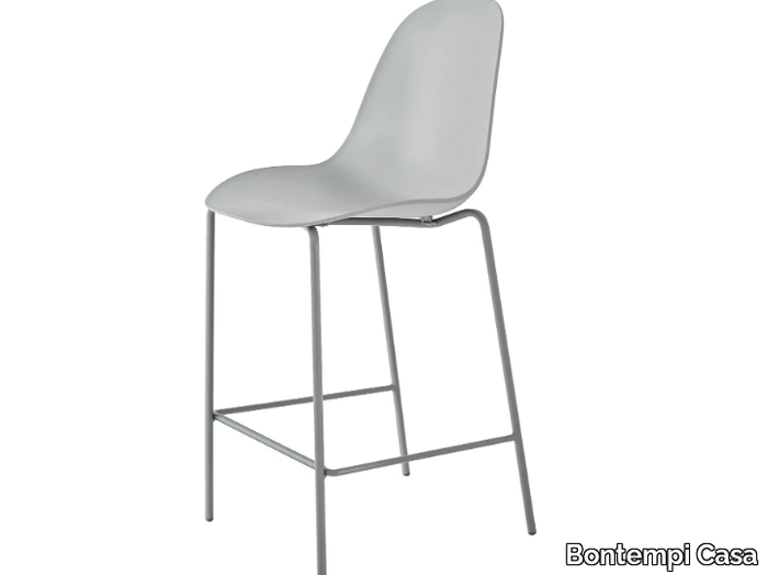 MOOD - High polypropylene stool with back _ Bontempi Casa