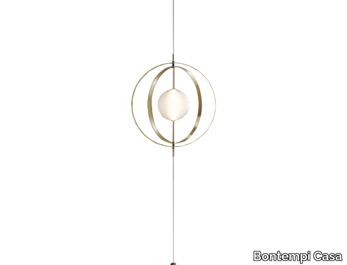 PAPILLON - Dimmable glass and steel ceiling to floor lamp _ Bontempi Casa