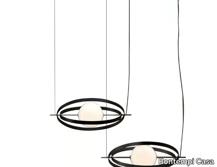 PAPILLON - Glass and steel pendant lamp _ Bontempi Casa