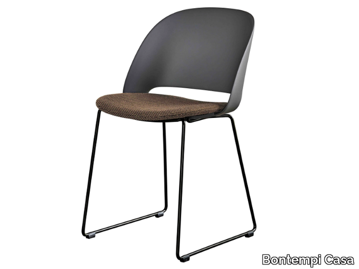 POLO - Sled base polypropylene and fabric chair _ Bontempi Casa