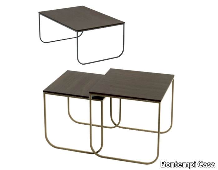 TOKIO - Steel and wood coffee table _ Bontempi Casa