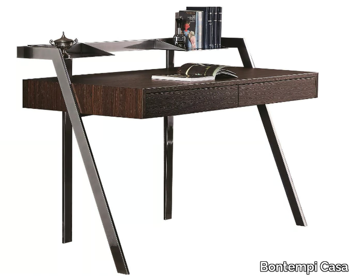 ZAC - Steel and wood secretary desk with drawers _ Bontempi Casa