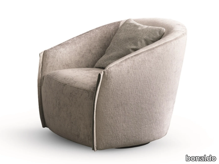 BODO - Swivel leather armchair with armrests _ Bonaldo