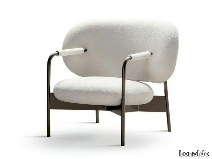 CROSS LOUNGE CHAIR - Upholstered fabric easy chair with armrests _ Bonaldo