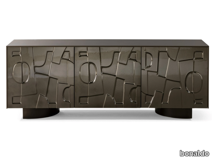 IMAGE - Wood and glass sideboard with doors _ Bonaldo