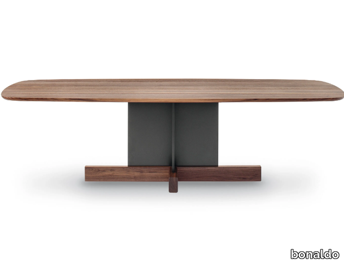 CROSS TABLE - Barrel-shaped dining table _ Bonaldo