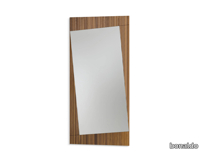 MUSA - Rectangular wall-mounted walnut mirror _ Bonaldo