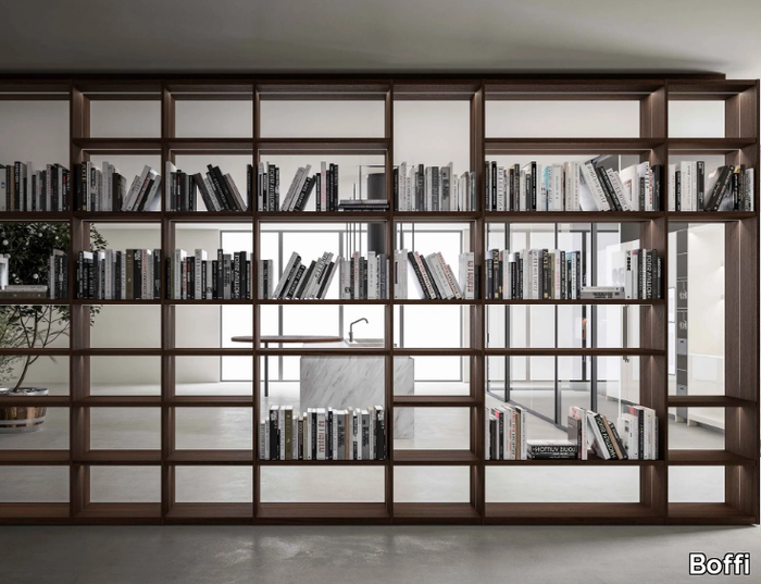 ANTIBES SYSTEMS - Open bookcase with built-in lights _ Boffi