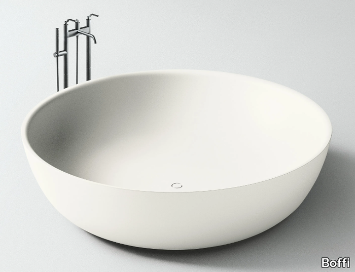 ROUND FISCHER - Freestanding round Corian® bathtub _ Boffi