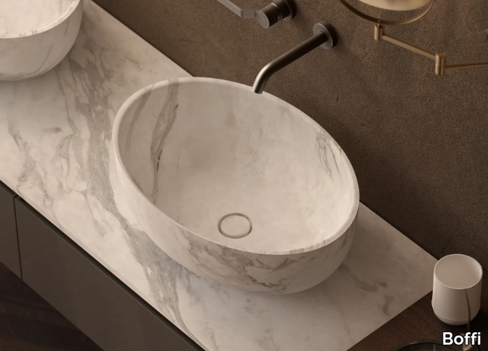 CASE 5.0 - Countertop oval marble washbasin _ Boffi