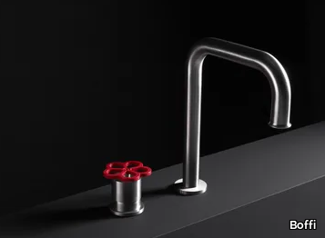 PIPE - Brushed steel bathtub tap _ Boffi