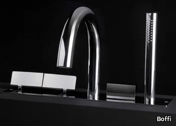 WINGS - Stainless steel bathtub tap with hand shower _ Boffi