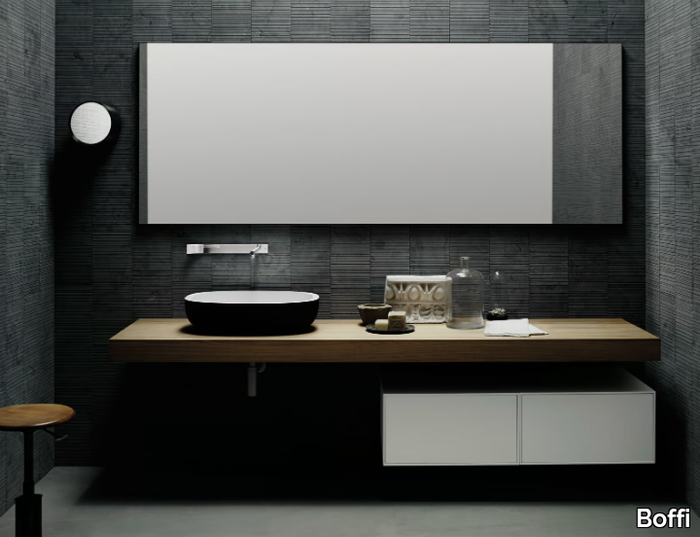 FLYER - Contemporary style wooden washbasin countertop _ Boffi