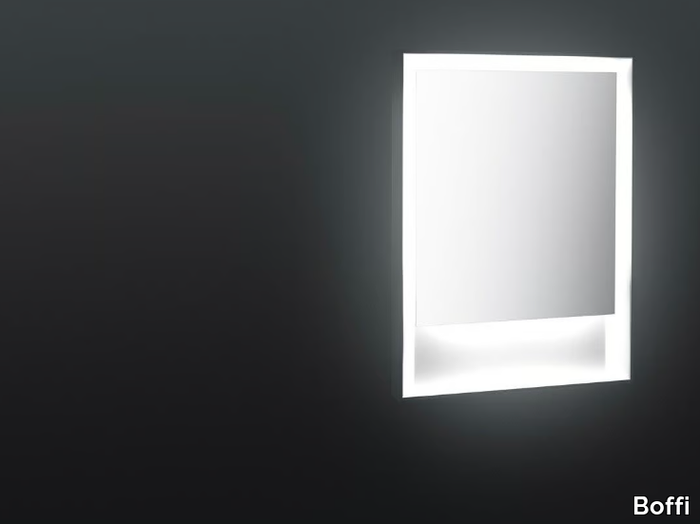 SP14 - Rectangular framed mirror with integrated lighting _ Boffi