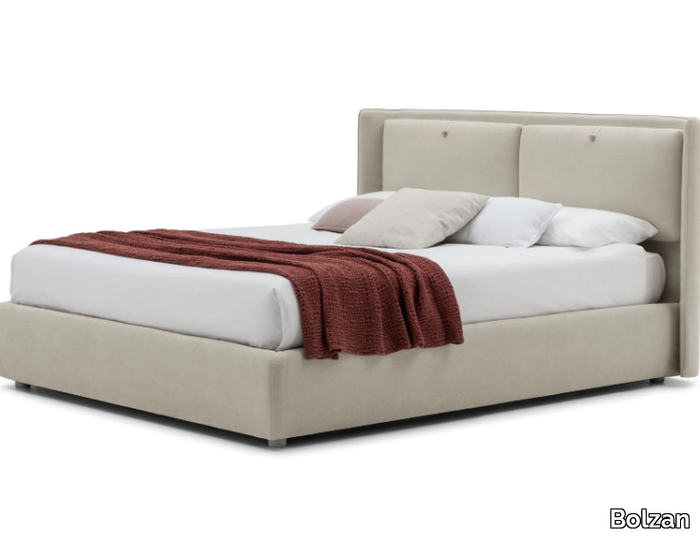 KATE - Storage bed with upholstered headboard _ Bolzan