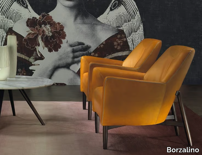 EVE PLUS - Leather armchair with armrests _ Borzalino