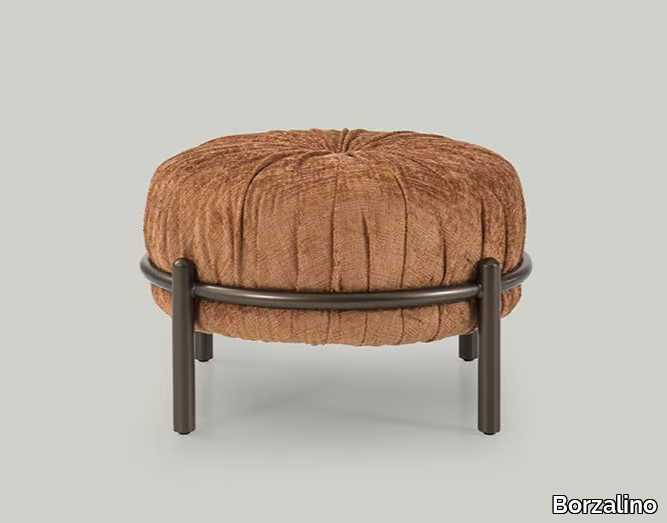 BONBON - Upholstered round fabric pouf _ Borzalino