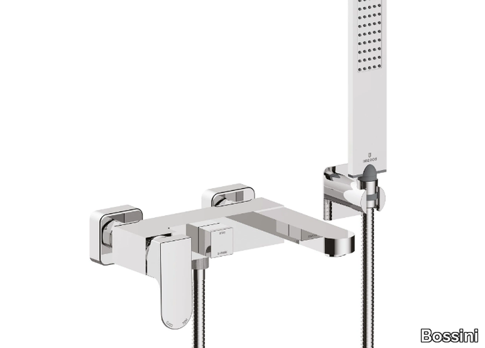 GILLO - Chromed brass bathtub mixer with hand shower _ Bossini