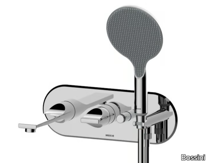 APICE - Wall-mounted ABS bathtub mixer with hand shower _ Bossini