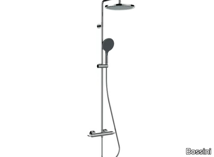 APICE - Thermostatic shower panel with diverter with hand shower _ Bossini